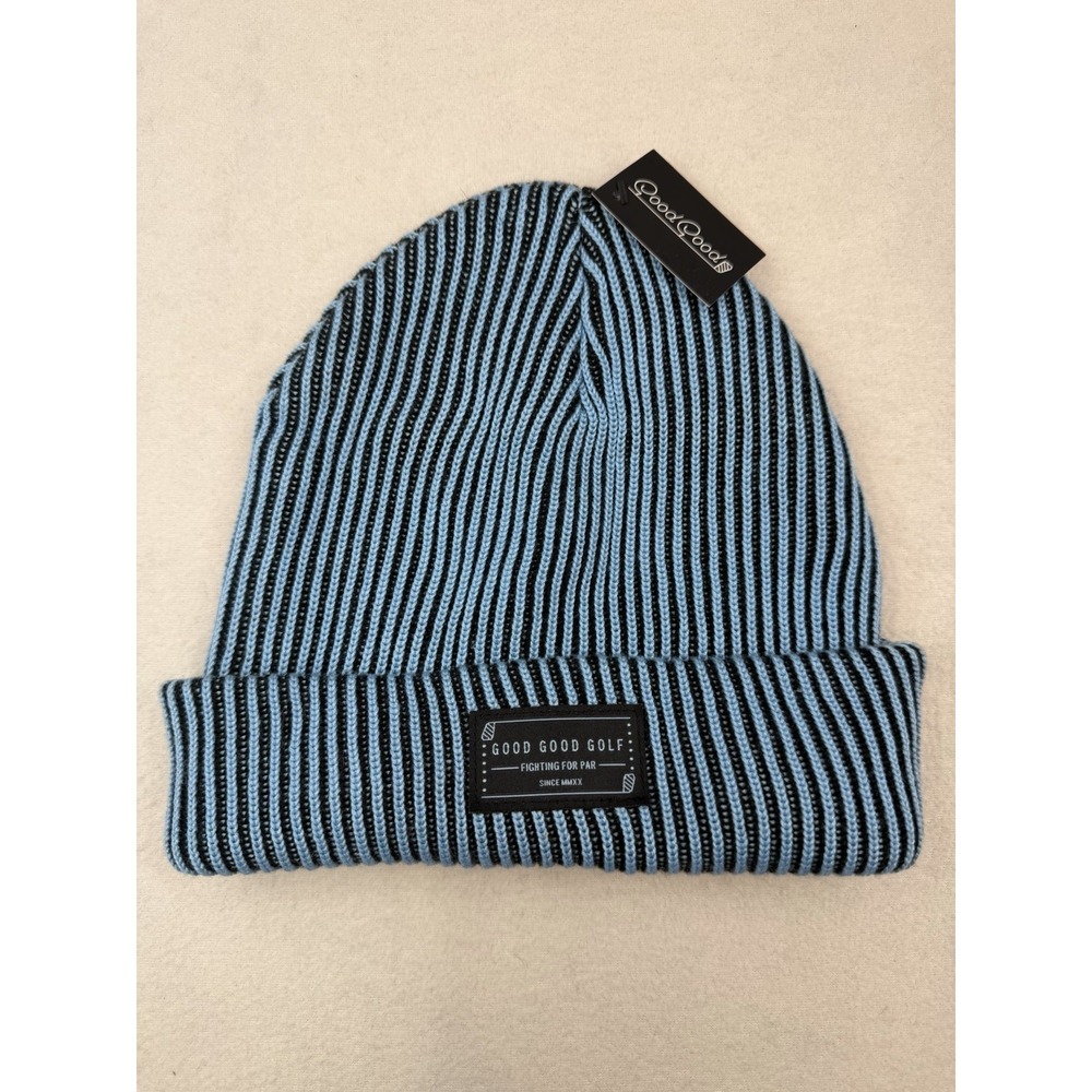 Good Good Golf Drive Light Blue Navy Winter Beanie One Size New MSRP: $35